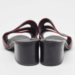 مملوكة مسبقًا Hermes Black Leather Mona Sandals Size 36.5