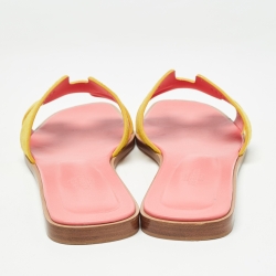 مملوكة مسبقًا Hermes Yellow Suede Oran Flat Slides Sizes Size 38