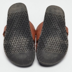 Pre Owned Hermes Brown Leather Chypre Sandals Size 45