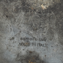 Pre Owned Hermes Black Glitter Oran Flat Slides Size 40