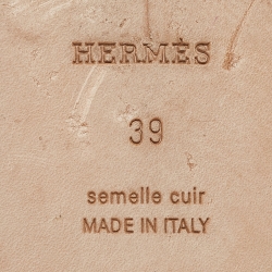 Pre Owned Hermes Brown Leather Oran Sandals Size 39