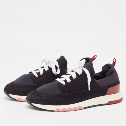 Pre Owned Hermes Black Neoprene and Suede Stadium Sneakers Size 40
