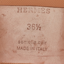 Pre Owned Hermes Pink Suede Oran Flat Slides Size 36.5