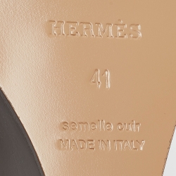 مملوكة مسبقًا صندل هيرمس نعل روكى سير كاحل ليجند جلد بنى مقاس 38