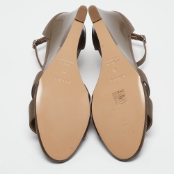 مملوكة مسبقًا صندل هيرمس نعل روكى سير كاحل ليجند جلد بنى مقاس 38