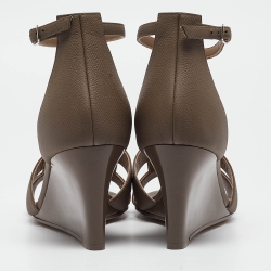 مملوكة مسبقًا صندل هيرمس نعل روكى سير كاحل ليجند جلد بنى مقاس 38