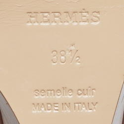 مملوكة مسبقًا Hermes Brown Leather Legend Wedge Sandals Size 38.5