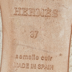 مملوكة مسبقًا Hermes Black Leather Elda Espadrille Sandals Size 37