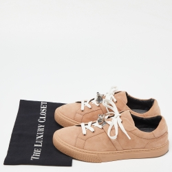 Pre Owned Hermes Beige Suede Day Sneakers Size 40
