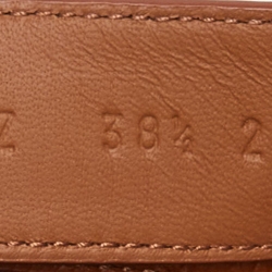 Pre Owned Hermes Tan Leather Chypre Slides Size 38.5