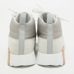 Hermes Grey Suede and Mesh Hip-Hop Sneakers Size 38