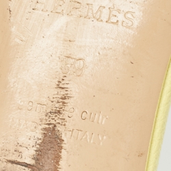 مملوكة مسبقًا Hermes Yellow Leather Oasis Slide Sandals Size 39