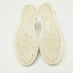 مملوكة مسبقًا Hermès White/Silver Leather Trail Low Top Sneakers Size 39