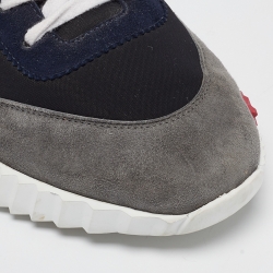 مملوكة مسبقًا Hermes Multicolor Suede and Nylon Bouncing Sneakers Size 37