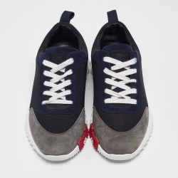مملوكة مسبقًا Hermes Multicolor Suede and Nylon Bouncing Sneakers Size 37