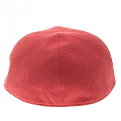 Pre Owned Hermes Pink Leather Contrast Leather Band Cap