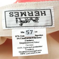 Pre Owned Hermes Pink Leather Contrast Leather Band Cap