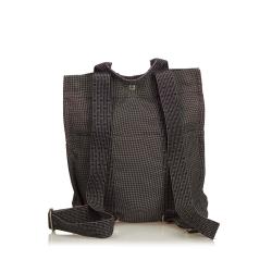 Hermes Dark Gray Canvas Herline Backpack PM Travel Backpack