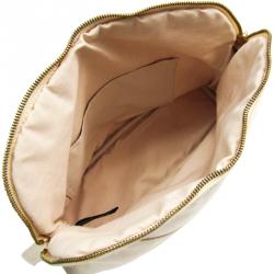 Pre Owned Hermes Ivory Cotton Medium Bolide Travel Case