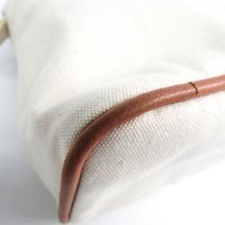 Pre Owned Hermes Ivory Cotton Medium Bolide Travel Case