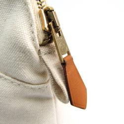 Pre Owned Hermes Ivory Cotton Medium Bolide Travel Case