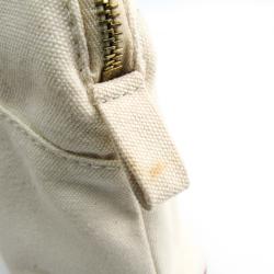 Pre Owned Hermes Ivory Cotton Medium Bolide Travel Case