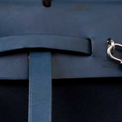 Hermes Denim Blue Fabric and Leather 2-in-1 Herbag Backpack