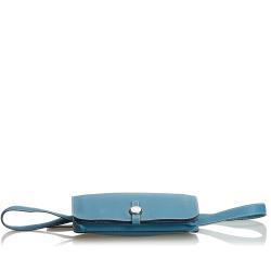 Pre Owned Hermes Blue Calf Leather Dogon Belt Bag