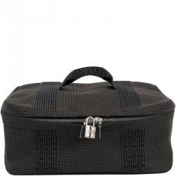 Hermes Grey/Black Canvas Herline Vanity Case