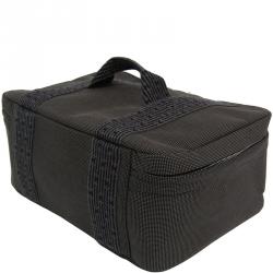 Pre Owned Hermes Grey/Black Canvas Herline Vanity Case