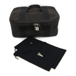Pre Owned Hermes Grey/Black Canvas Herline Vanity Case