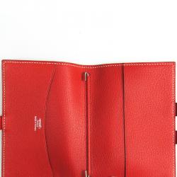 Pre Owned Hermes Red Chevre Mysore Leather Planner Cover 