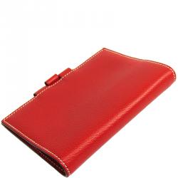 Pre Owned Hermes Red Chevre Mysore Leather Planner Cover 