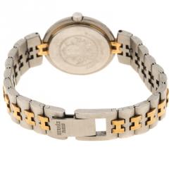 Pre Owned Hermes White Gold-Plated Stainless Steel Clipper Women's Wristwatch 25 mm