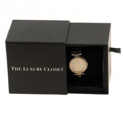 Pre Owned Hermes Cream Gold-Plated Stainless Steel Clipper Women's Wristwatch 33 mm