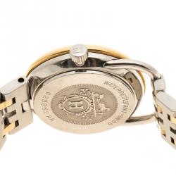 Pre Owned Hermes White 18K Yellow Gold Plated And Stainless Steel Arceau Women's Wristwatch 25 mm