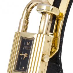 مملوكة مسبقًا Hermes Black Stainless Steel Kelly Women's Wristwatch 20MM