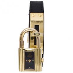 مملوكة مسبقًا Hermes Black Stainless Steel Kelly Women's Wristwatch 20MM