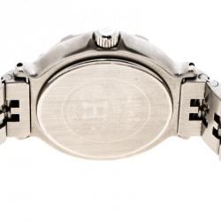 Pre Owned Hermes White Stainless Steel And Gold Tone Captain Nemo Women's Wristwatch 27 mm