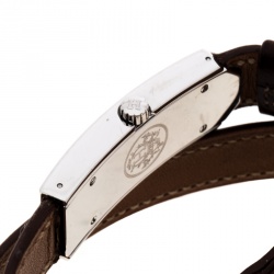Pre Owned Hermes White Stainless Steel Kelly 2 Double Tour KT1.210 Women's Wristwatch 15 mm