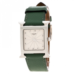 Hermes Pearl White Stainless Steel Heure H HH1.510 Women's Wristwatch 26 mm