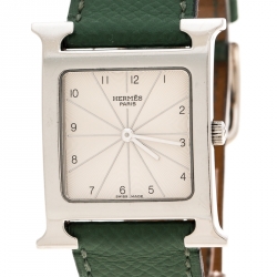Hermes Pearl White Stainless Steel Heure H HH1.510 Women's Wristwatch 26 mm