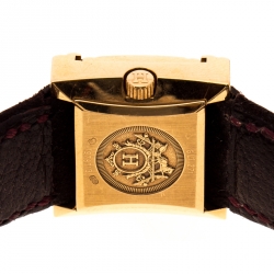 Pre Owned Hermes Mother of Pearl Diamond & 18K Gold Glissade GL1.271 Women's Wristwatch 20 mm