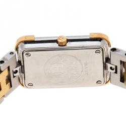 Pre Owned Hermes White Gold Plated Stainless Steel Croisière CR1.220 Women's Wristwatch 15 mm