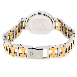 Hermes White Gold Plated Stainless Steel Clipper Women's Wristwatch 34 mm