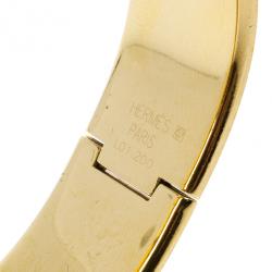 مملوكة مسبقًا Hermes Gold Stainless Steel Red Loquet Bangle Women's Wristwatch 20MM
