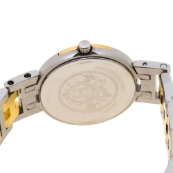 Pre Owned Hermes White Gold Plated and Stainless Steel Windsor 62.03 Women's Wristwatch 24 mm