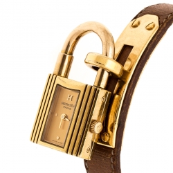 Hermes Gold Plated Kelly KE1.201 Women's Wristwatch 20 mm