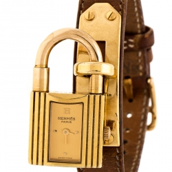 Hermes Gold Plated Kelly KE1.201 Women's Wristwatch 20 mm
