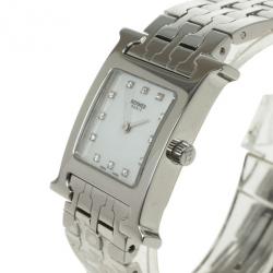 Pre Owned Hermes H Stainless Steel Womens Wristwatch 22 MM
